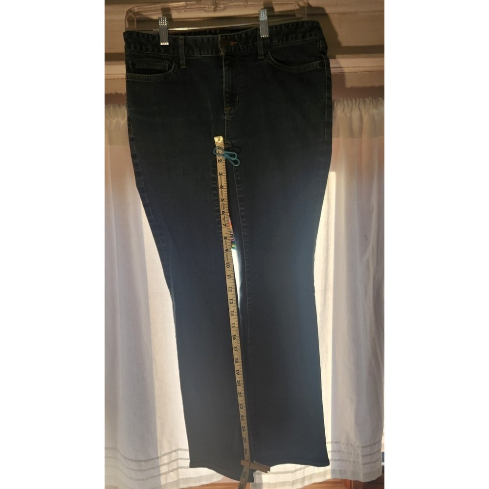 Eddie Bauer Bootcut Jeans Blue Denim Stretch Women Button Size 8S - Picture 2 of 10